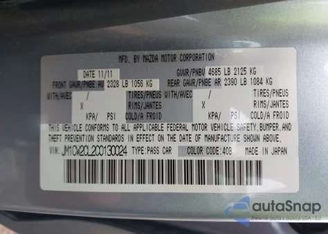 2012 Mazda Mazda5 Touring from USA, damaged, VIN JM1CW2CL2C0130024